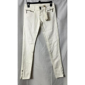 NWT Car Mar LF13 Womens Juniors Designer White Denim Skinny Jeans Size 26‎ USA